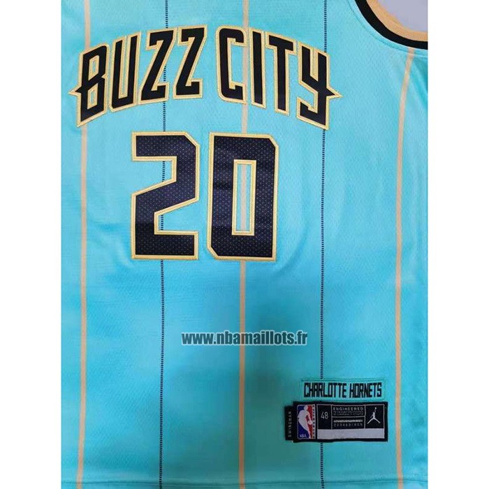 Maillot Charlotte Hornets Gordon Hayward NO 20 Ville 2020-21 Vert